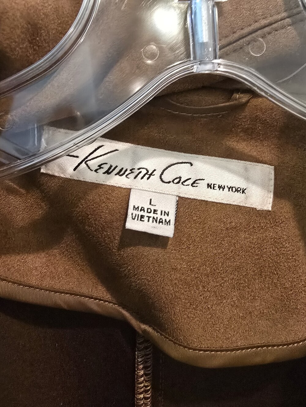 💜 KENNETH COLE Tobacco Long Trench Coat Camel Romje062 - Picture 4 of 7